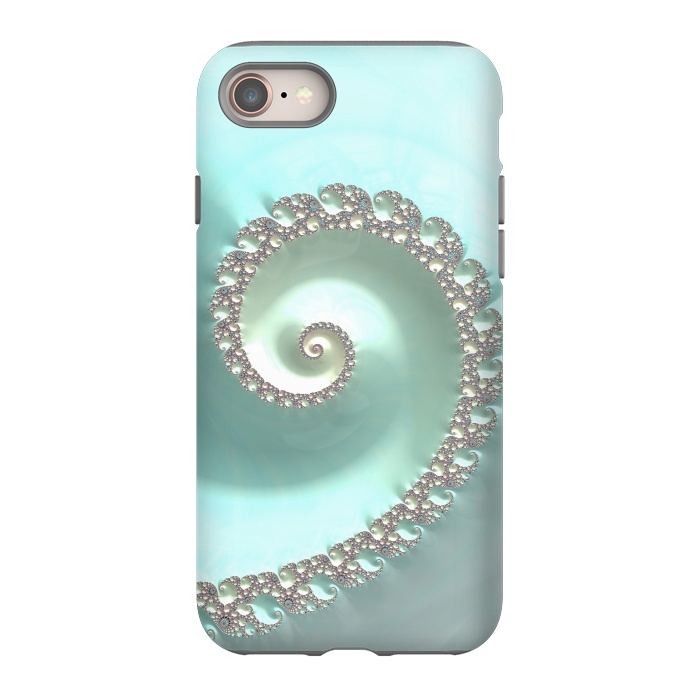 iPhone 8 StrongFit Fantastic Turquoise Fractal by Andrea Haase