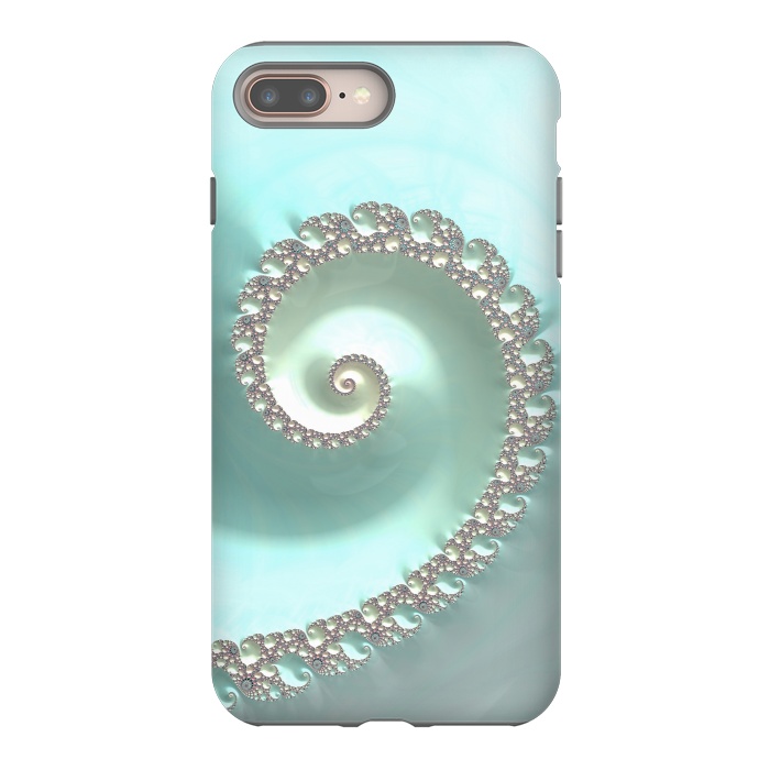 iPhone 8 plus StrongFit Fantastic Turquoise Fractal by Andrea Haase