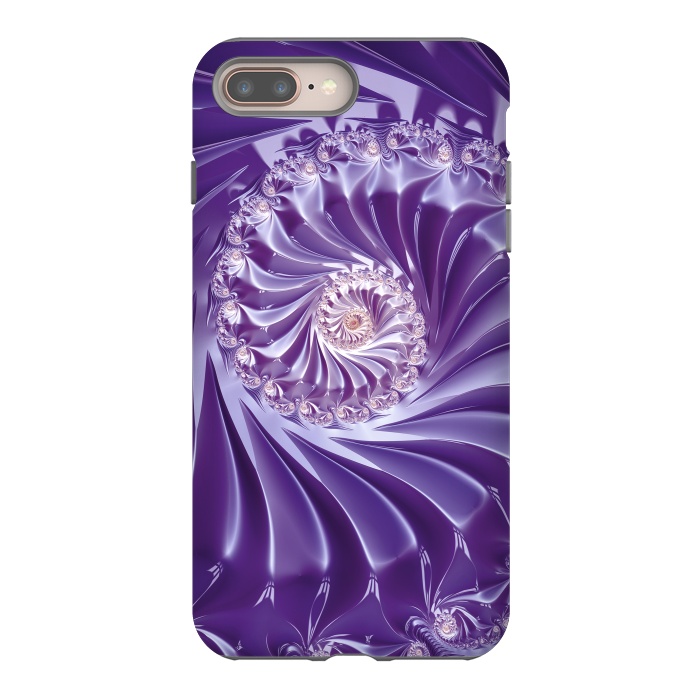 iPhone 8 plus StrongFit Purple Fractal Fantasies by Andrea Haase