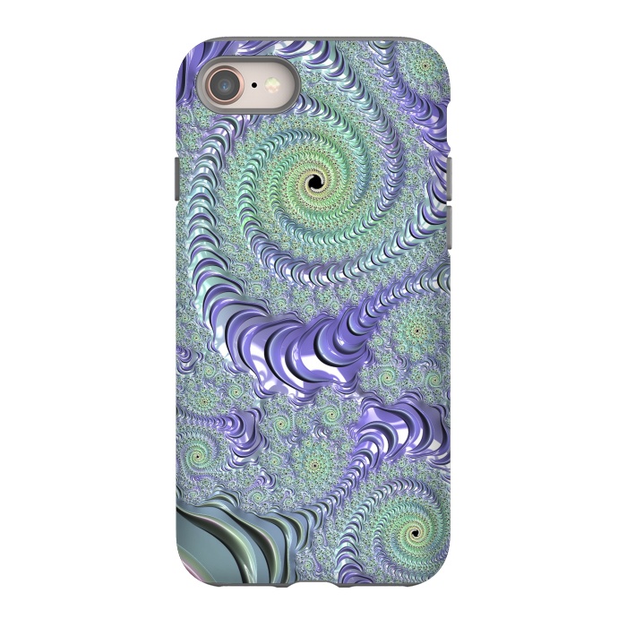 iPhone 8 StrongFit Teal And Purple Fractal Design by Andrea Haase