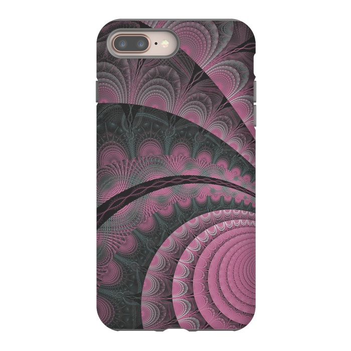 iPhone 8 plus StrongFit Pink Fractal Design by Andrea Haase
