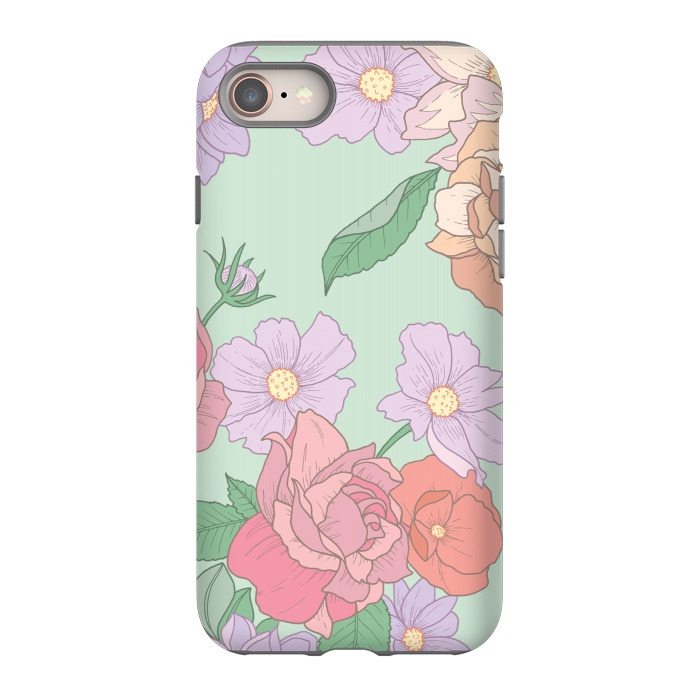 iPhone 8 StrongFit Green Floral Bouquet Print by Becky Starsmore