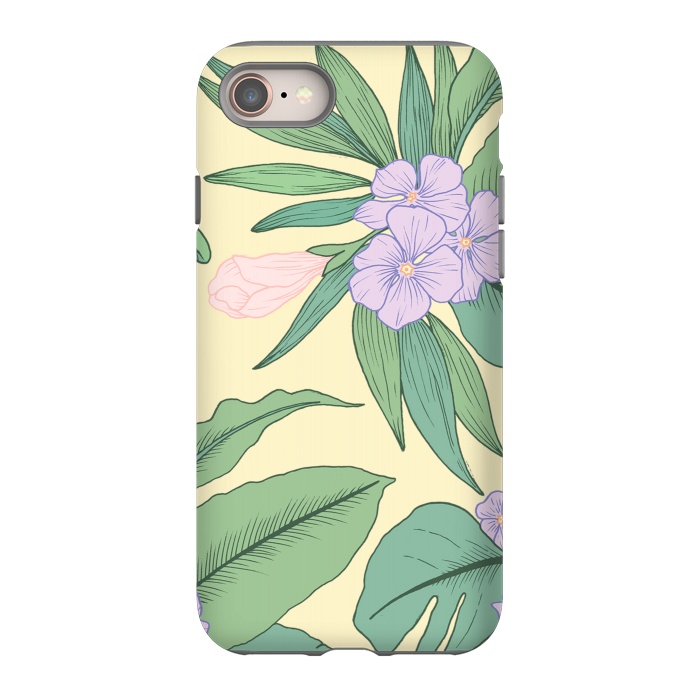 iPhone 8 StrongFit Yellow Tropical Floral Print by Becky Starsmore