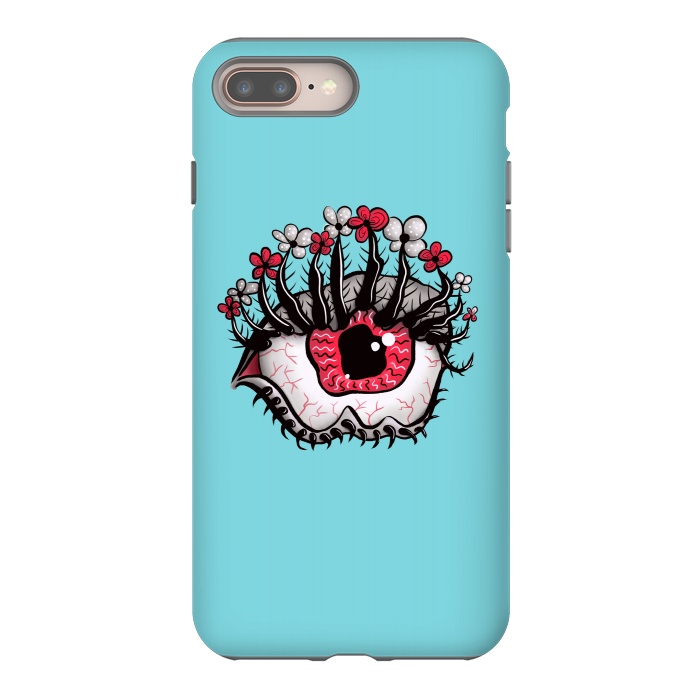 iPhone 8 plus StrongFit Weird Eye Melt Creepy Psychedelic Art by Boriana Giormova
