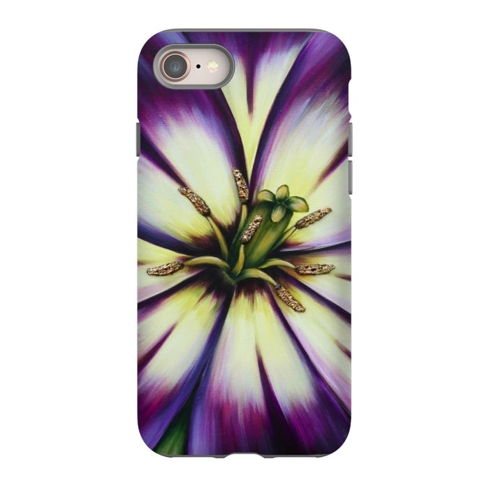 iPhone 8 StrongFit Plum Tulip by Denise Cassidy Wood