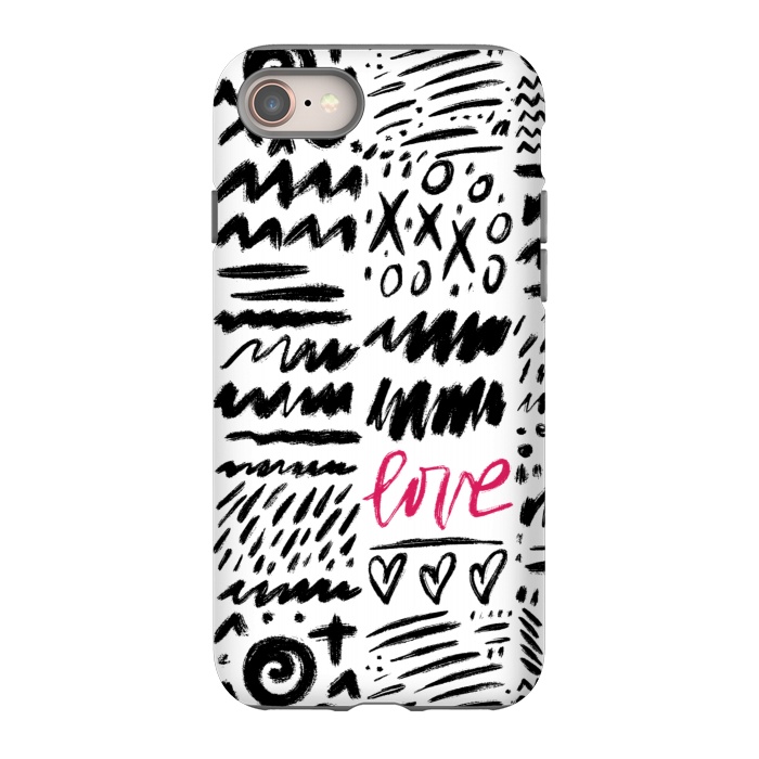 iPhone 8 StrongFit Love Scribbles by Noonday Design