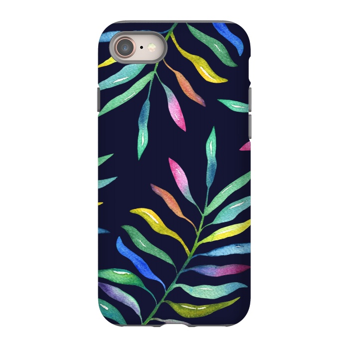 iPhone 8 StrongFit Rainbow Tropical Leaf by Noonday Design