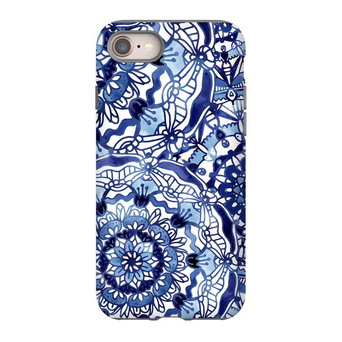 iPhone 8 StrongFit Delft Blue Mandalas by Noonday Design