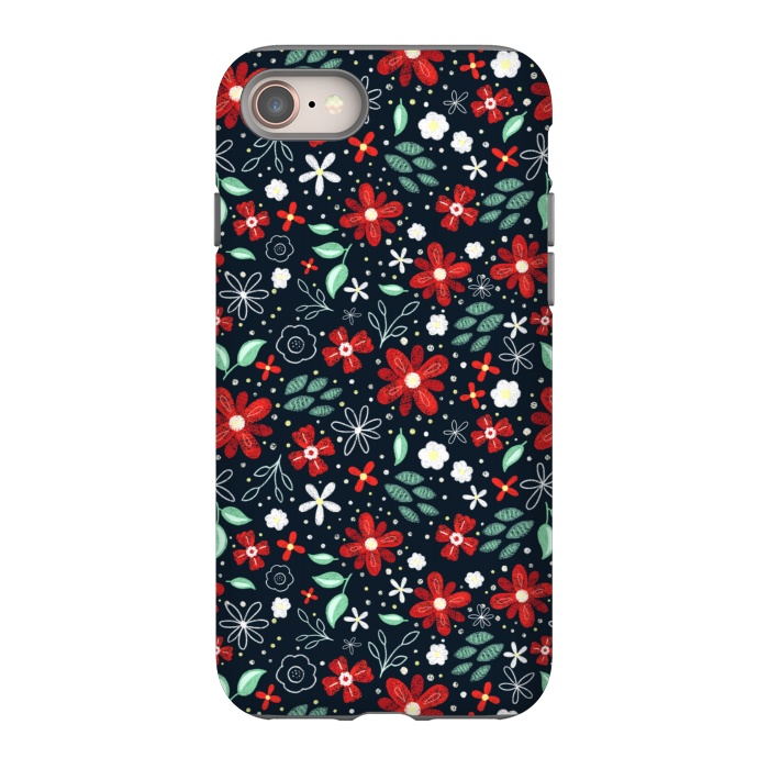 iPhone 8 StrongFit Little Christmas Flowers by Noonday Design