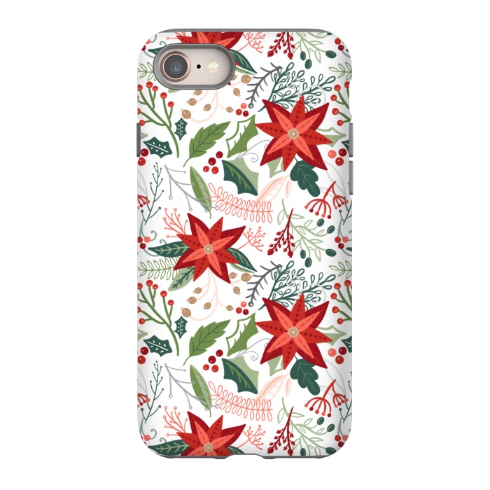 iPhone 8 StrongFit Festive Poinsettias by Noonday Design