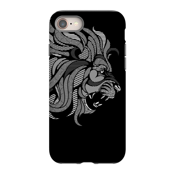 iPhone 8 StrongFit Lion Zentangle by Afif Quilimo