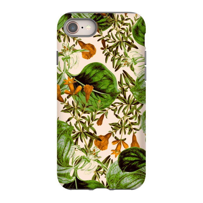 iPhone 8 StrongFit Orange Floral Botanic by Zala Farah