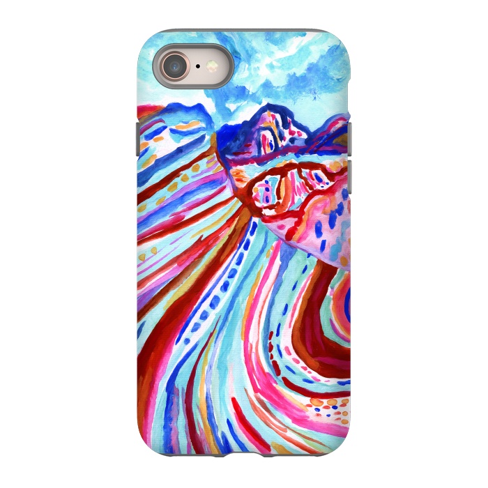 iPhone 8 StrongFit Abstract Rainbow Mountains  by Tigatiga