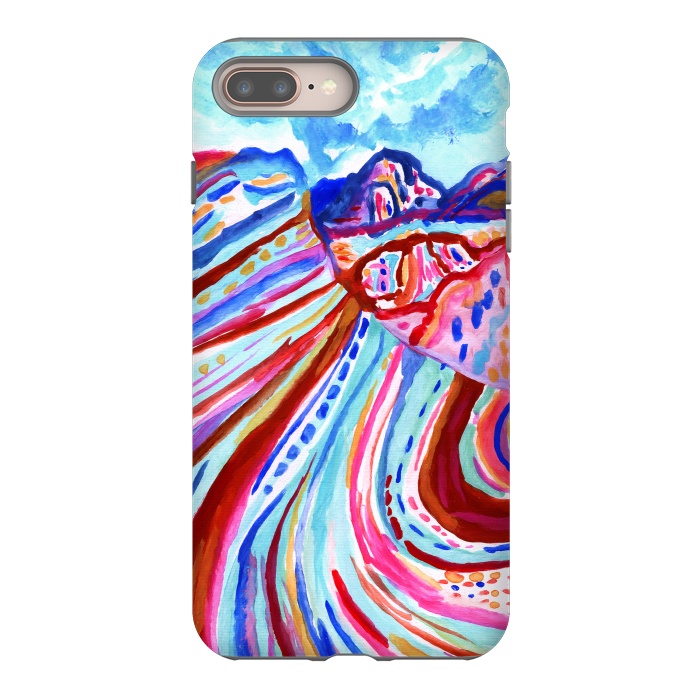 iPhone 8 plus StrongFit Abstract Rainbow Mountains  by Tigatiga