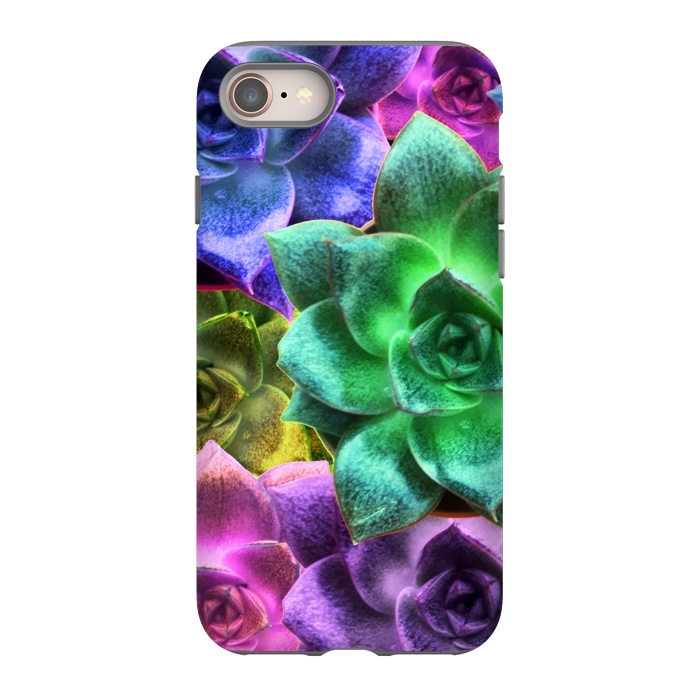 iPhone 8 StrongFit Succulent Plants Psychedelic Colors Pattern by BluedarkArt
