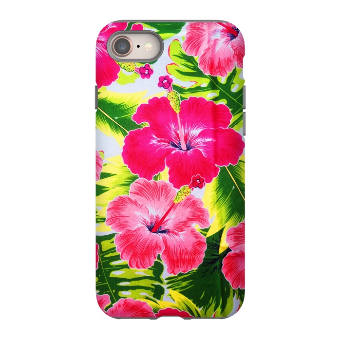 iPhone 8 StrongFit Hibiscus Exotic Floral Pattern by BluedarkArt