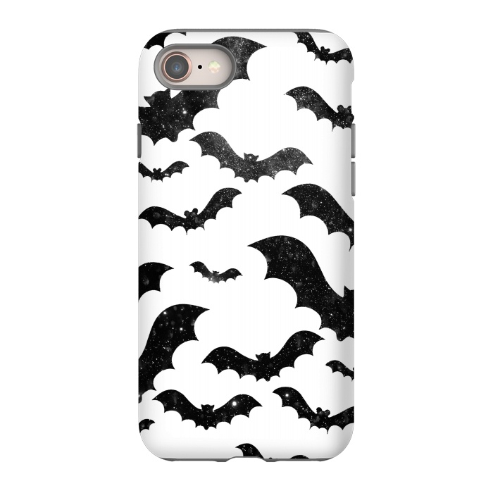 iPhone 8 StrongFit Black starry night sky bats - Halloween by Oana 