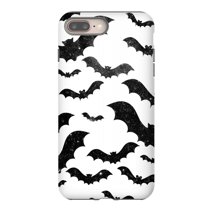 iPhone 8 plus StrongFit Black starry night sky bats - Halloween by Oana 