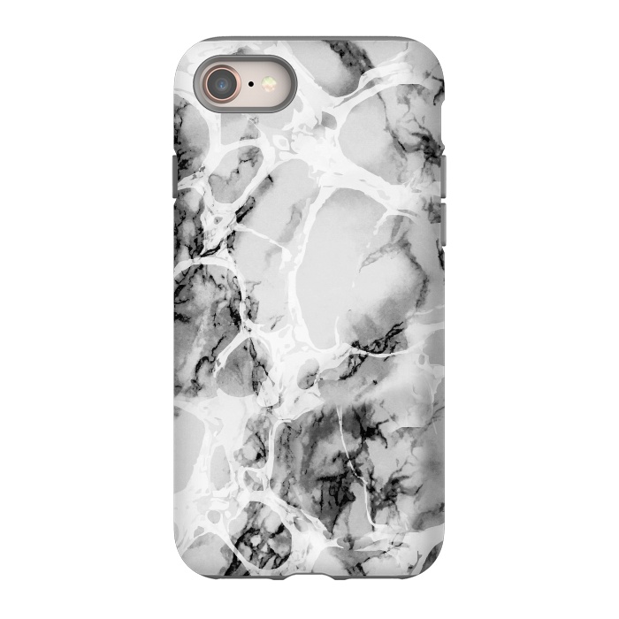 iPhone 8 StrongFit White gray marble artistic texture by Oana 