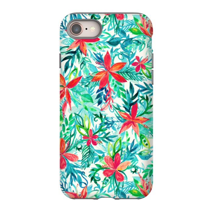 iPhone 8 StrongFit Tropical Jungle Watercolor Floral by Micklyn Le Feuvre