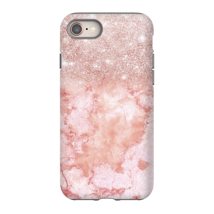 iPhone 8 StrongFit Glitter on Blush Agate by  Utart