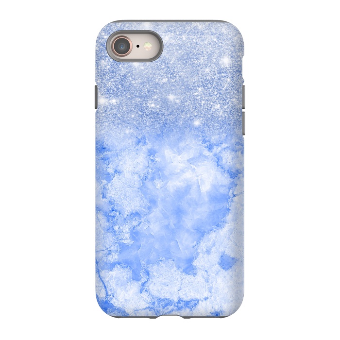 iPhone 8 StrongFit Glitter on Sky Blue Agate by  Utart