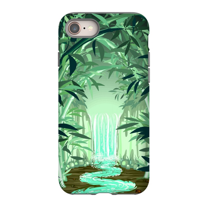 iPhone 8 StrongFit Fluorescent Waterfall on Surreal Bamboo Forest  by BluedarkArt