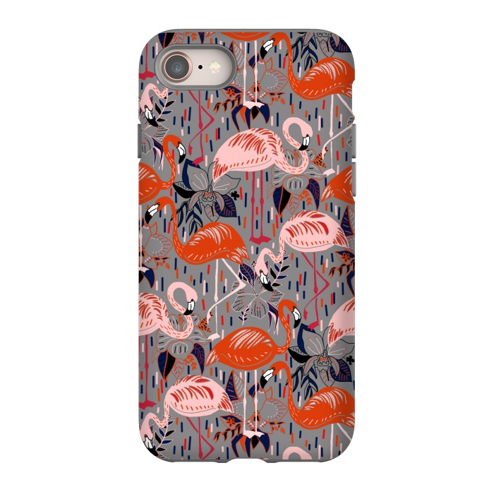 iPhone 8 StrongFit Flamingos  by Tigatiga