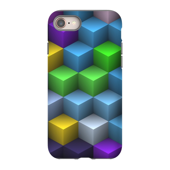 iPhone 8 StrongFit 3D Colorful Squares Pattern by Art Design Works