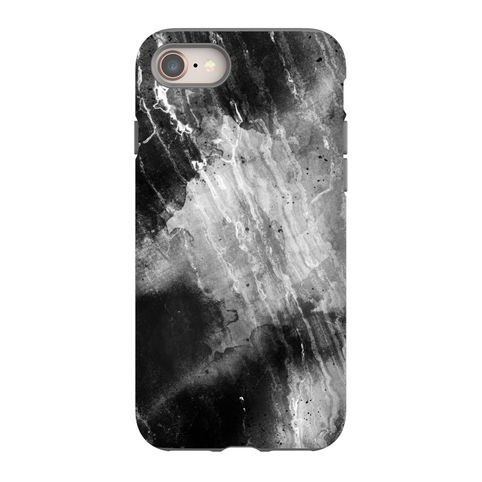 iPhone 8 StrongFit Black gray faded marble painting by Oana 