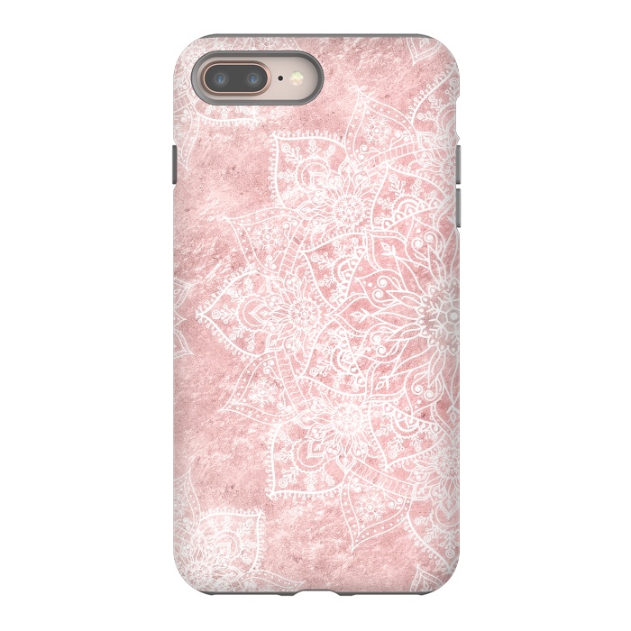 iPhone 8 plus StrongFit Elegant poinsettia and snowflakes doodles mandala art by InovArts