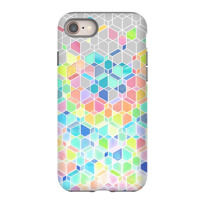 iPhone 8 StrongFit Rainbow Cubes and Diamonds by Micklyn Le Feuvre