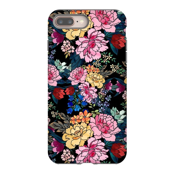iPhone 8 plus StrongFit stylish winter flowers bouquets illustration  by InovArts