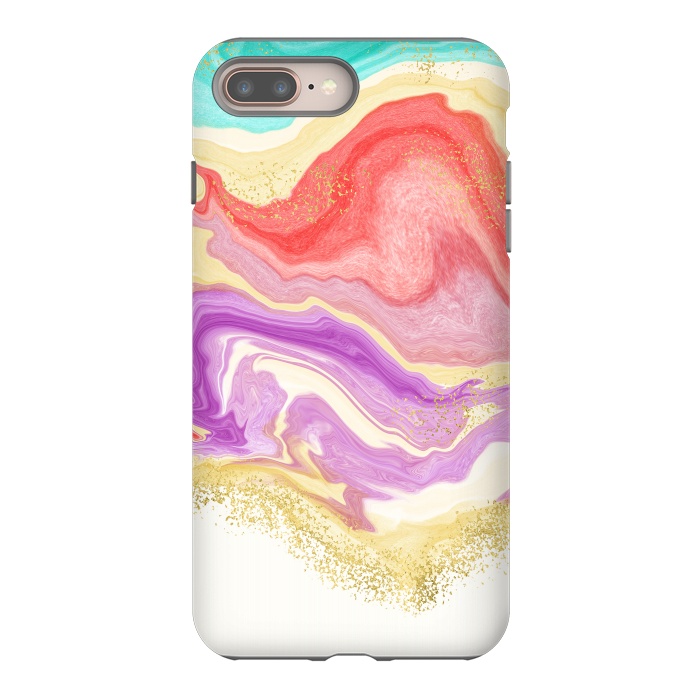 iPhone 8 plus StrongFit Colorful Marble by Noonday Design