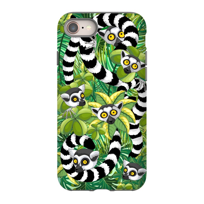 iPhone 8 StrongFit Lemurs of Madagascar on Rainforest  by BluedarkArt