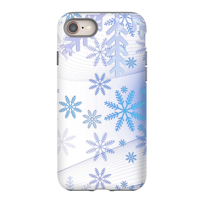 iPhone 8 StrongFit Blue icy snowflakes - Christmas illustration by Oana 