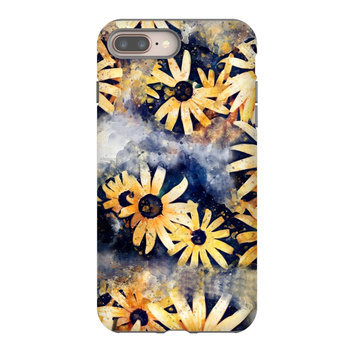 iPhone 8 plus StrongFit Yellow Floral by Creativeaxle