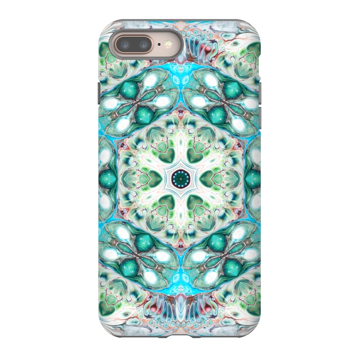 iPhone 8 plus StrongFit Coral Mandala by Creativeaxle