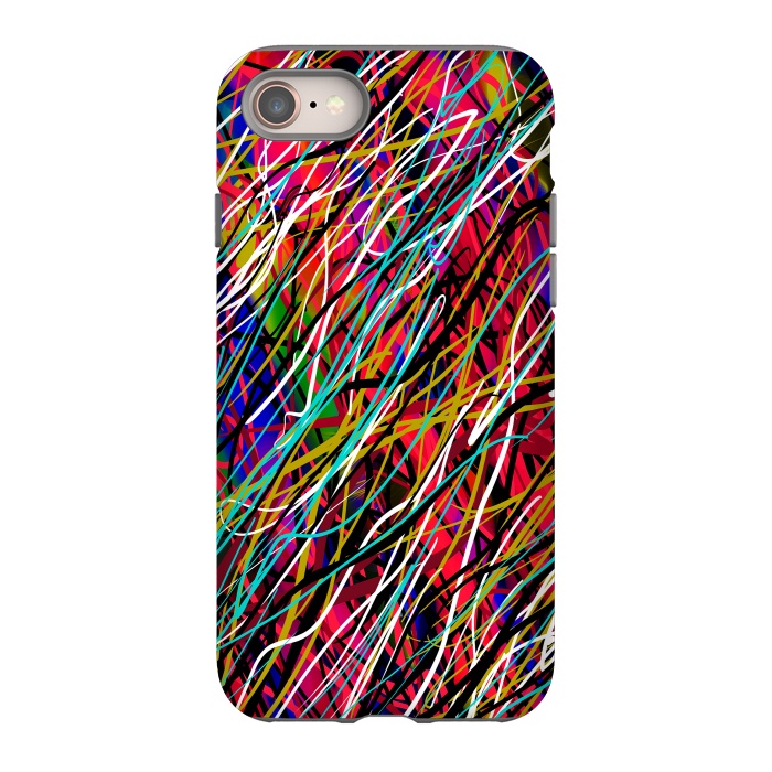 iPhone 8 StrongFit abstract lines art multicolour pop art  by Josie
