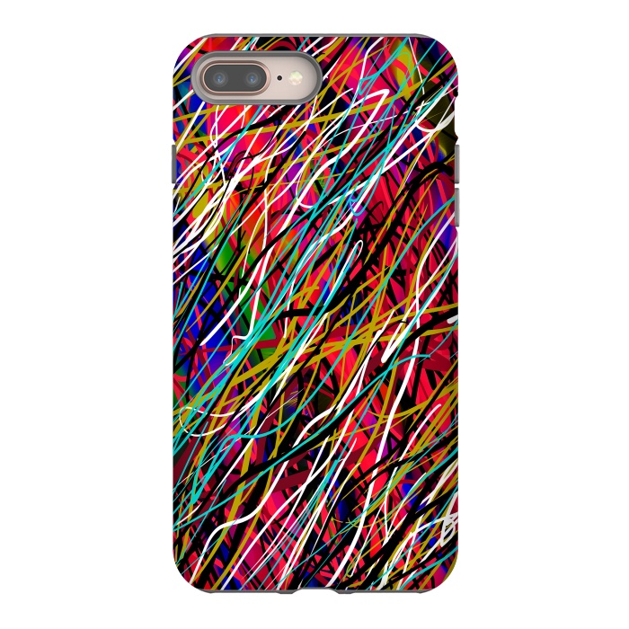iPhone 8 plus StrongFit abstract lines art multicolour pop art  by Josie