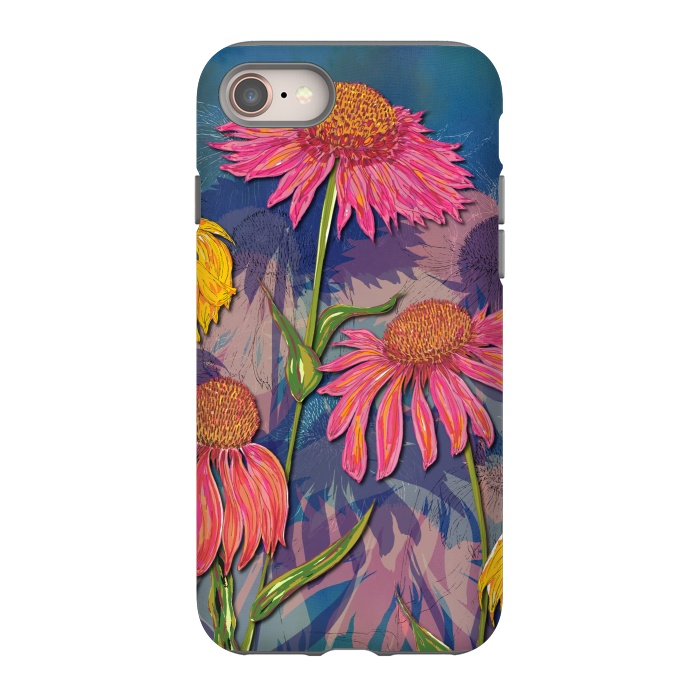 iPhone 8 StrongFit Pink Coneflowers by Lotti Brown