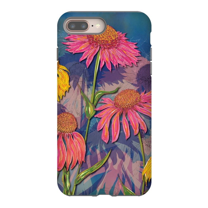 iPhone 8 plus StrongFit Pink Coneflowers by Lotti Brown