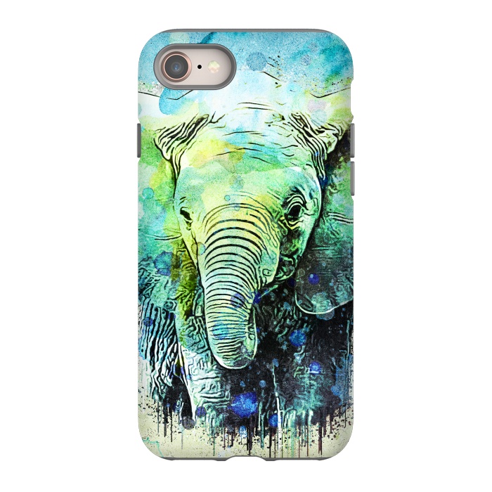 iPhone 8 StrongFit watercolor elephant by Ancello