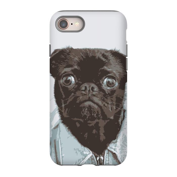 iPhone 8 StrongFit Hipster Pug by Carlos Maciel