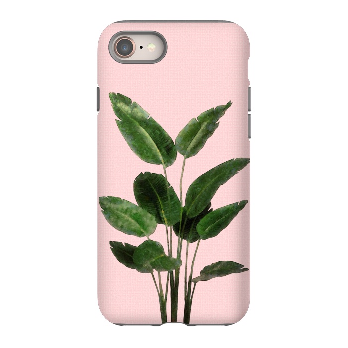 iPhone 8 StrongFit Bird of Paradise Plant on Pink by amini54