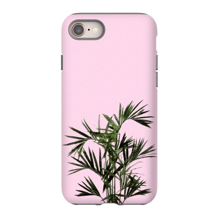 iPhone 8 StrongFit Palm Plant on Pastel Pink Wall by amini54