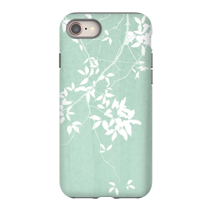 iPhone 8 StrongFit  Foliage on Mint Green by amini54
