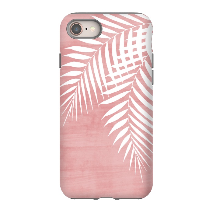 iPhone 8 StrongFit  Palm Leaves on Pink by amini54