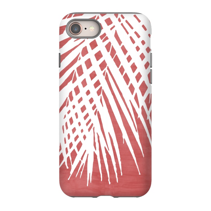 iPhone 8 StrongFit  Palm Leaves on Red by amini54
