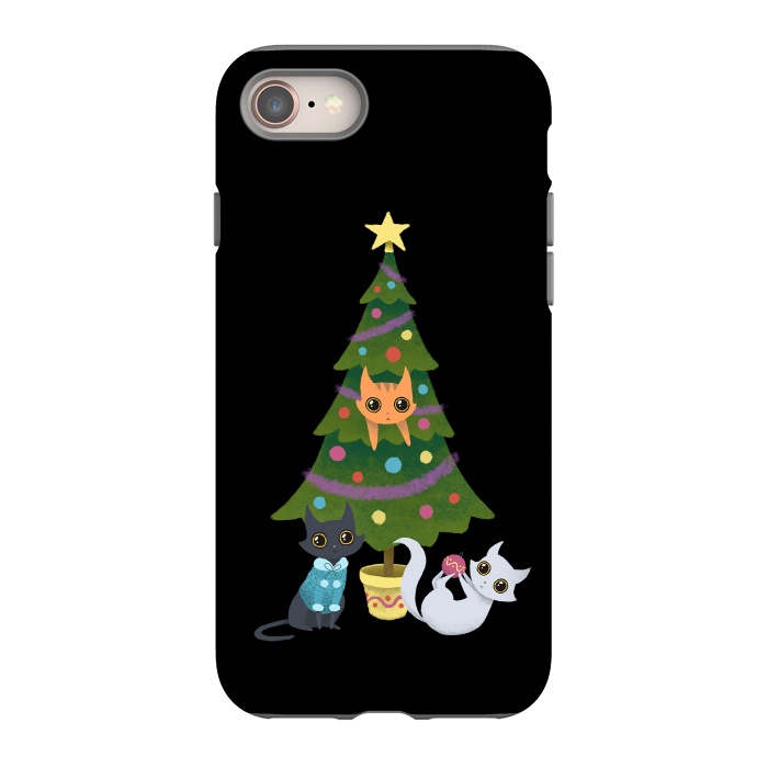 iPhone 8 StrongFit Meowy christmas by Laura Nagel